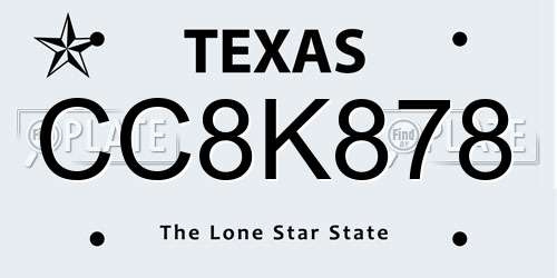 CC8K878 Texas License Plate