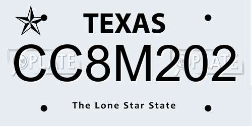 CC8M202 Texas License Plate