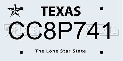 CC8P741 Texas License Plate