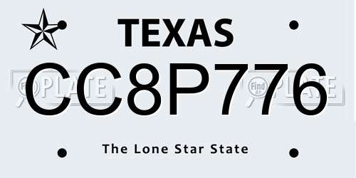 CC8P776 Texas License Plate