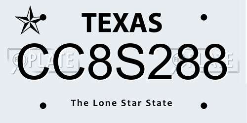 CC8S288 Texas License Plate