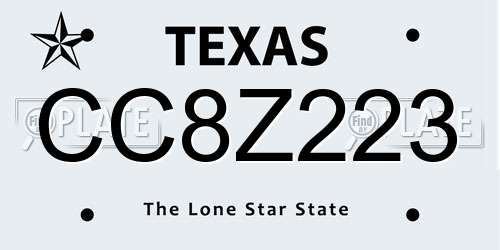 CC8Z223 Texas License Plate