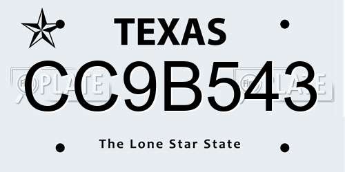 CC9B543 Texas License Plate