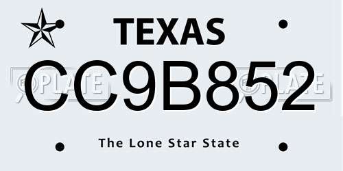 CC9B852 Texas License Plate