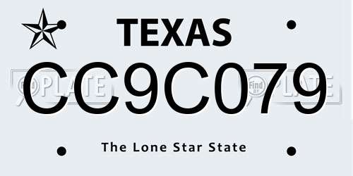 CC9C079 Texas License Plate