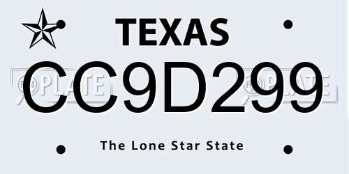 CC9D299 Texas License Plate