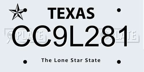 CC9L281 Texas License Plate