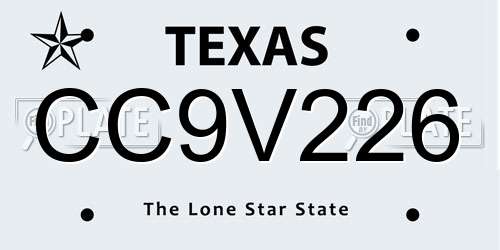 CC9V226 Texas License Plate