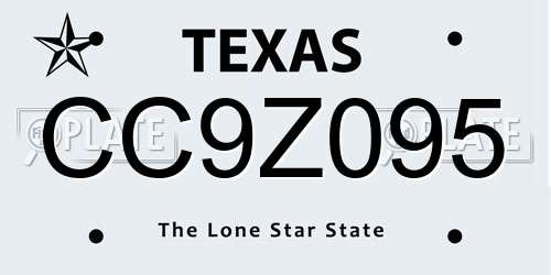 CC9Z095 Texas License Plate