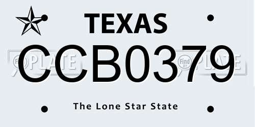 CCB0379 Texas License Plate