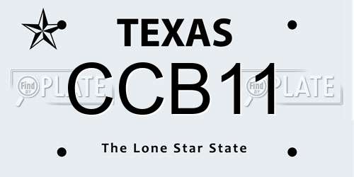 CCB11 Texas License Plate