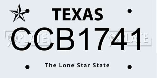 CCB1741 Texas License Plate
