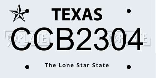 CCB2304 Texas License Plate