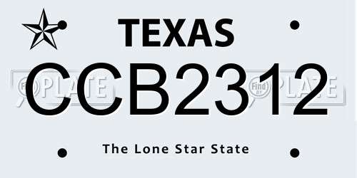 CCB2312 Texas License Plate