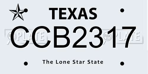 CCB2317 Texas License Plate