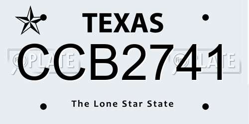 CCB2741 Texas License Plate