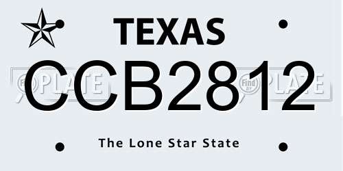 CCB2812 Texas License Plate