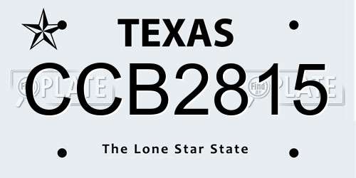 CCB2815 Texas License Plate