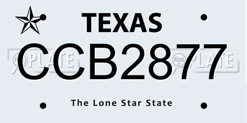 CCB2877 Texas License Plate