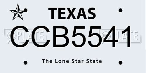 CCB5541 Texas License Plate
