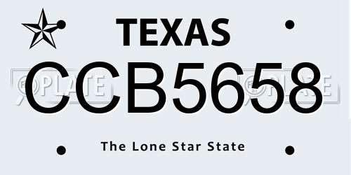 CCB5658 Texas License Plate