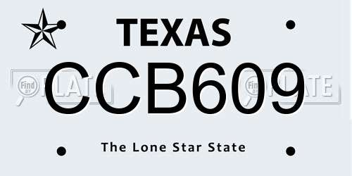 CCB609 Texas License Plate