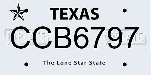 CCB6797 Texas License Plate