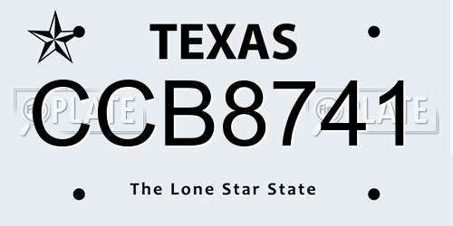 CCB8741 Texas License Plate