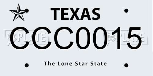 CCC0015 Texas License Plate