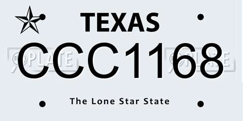 CCC1168 Texas License Plate