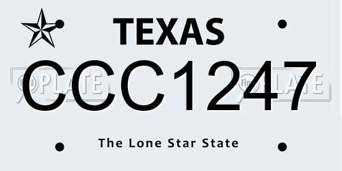 CCC1247 Texas License Plate