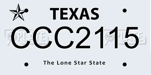 CCC2115 Texas License Plate