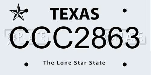 CCC2863 Texas License Plate