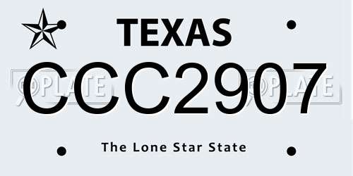 CCC2907 Texas License Plate