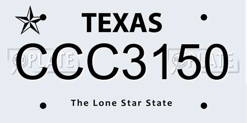 CCC3150 Texas License Plate
