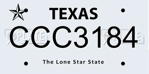 CCC3184 Texas License Plate