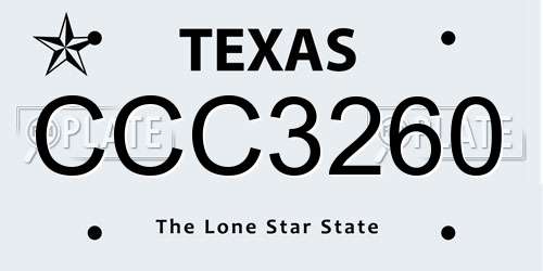 CCC3260 Texas License Plate