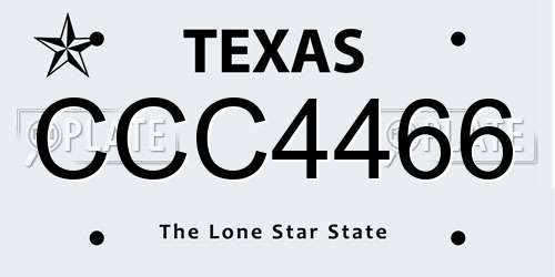CCC4466 Texas License Plate