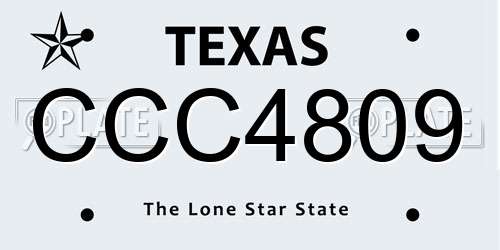 CCC4809 Texas License Plate