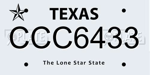 CCC6433 Texas License Plate