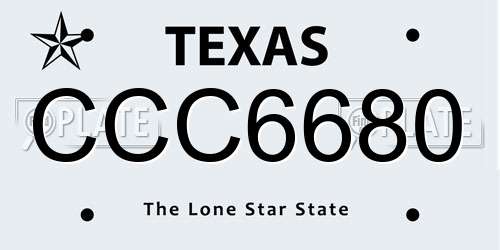 CCC6680 Texas License Plate
