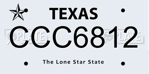 CCC6812 Texas License Plate