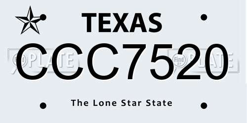 CCC7520 Texas License Plate