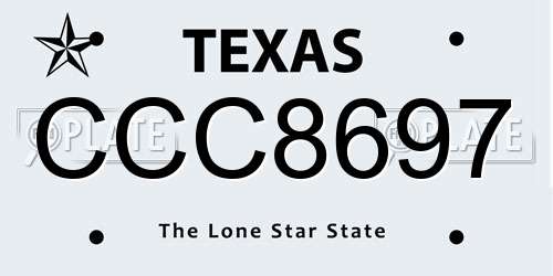 CCC8697 Texas License Plate