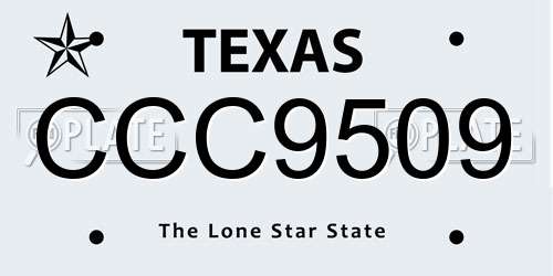 CCC9509 Texas License Plate