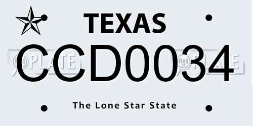 CCD0034 Texas License Plate