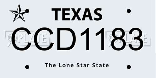 CCD1183 Texas License Plate
