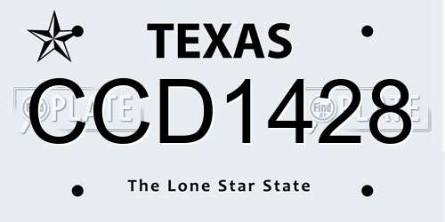 CCD1428 Texas License Plate