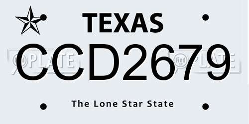 CCD2679 Texas License Plate