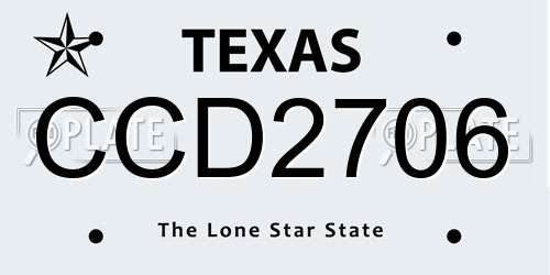 CCD2706 Texas License Plate